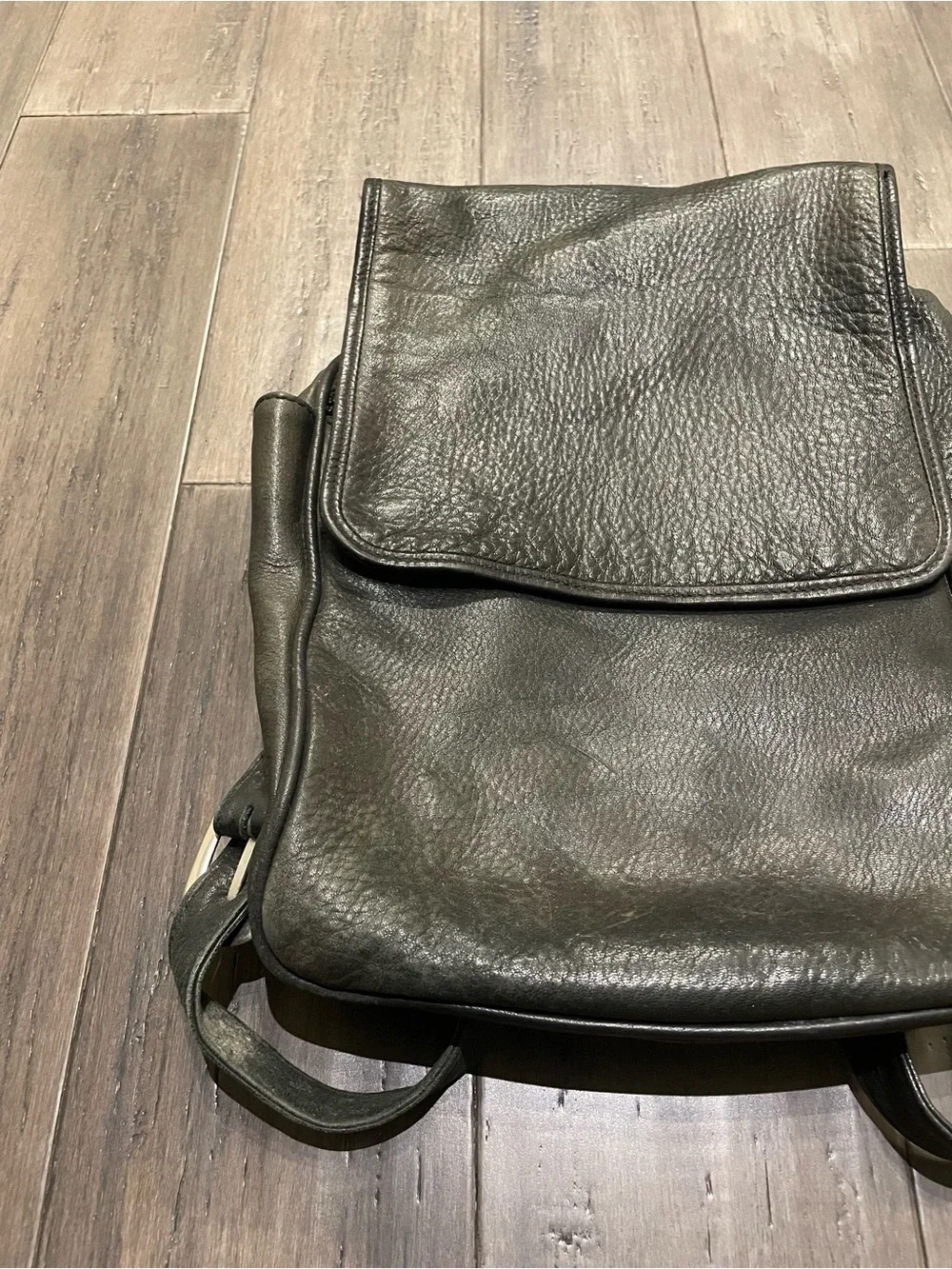 Ellington Leather Goods Black Leather Backpack Convertible Shoulder Bag Vintage